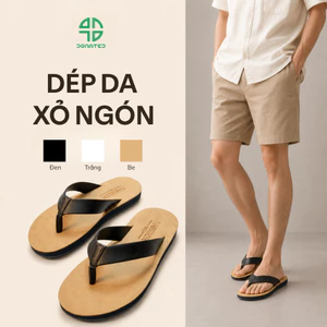 Dép Kẹp , Dép Xỏ Ngón Nam Cao Cấp Quai Da Mang Êm Chân, Đế Cao Su Chắc Chắn, Chống Trơn Trượt [ Mã Quai T ]