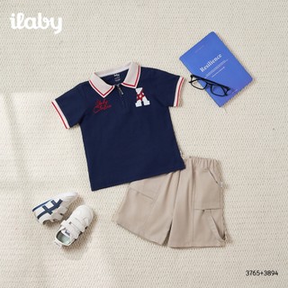Mix set bộ bé trai ILABY HCM áo polo cotton phối viền và quần short kaki túi hộp [3765+3894]