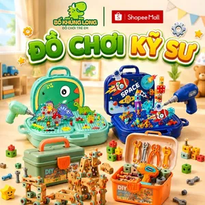 Bộ Đồ Chơi Kỹ Sư Lắp Ráp Kèm Khoan Điện BỐ KHỦNG LONG Đồ Chơi Vặn Ốc Vít Cho Bé Từ 3 Tuổi Đồ Chơi Hộp Vít Lắp Ráp