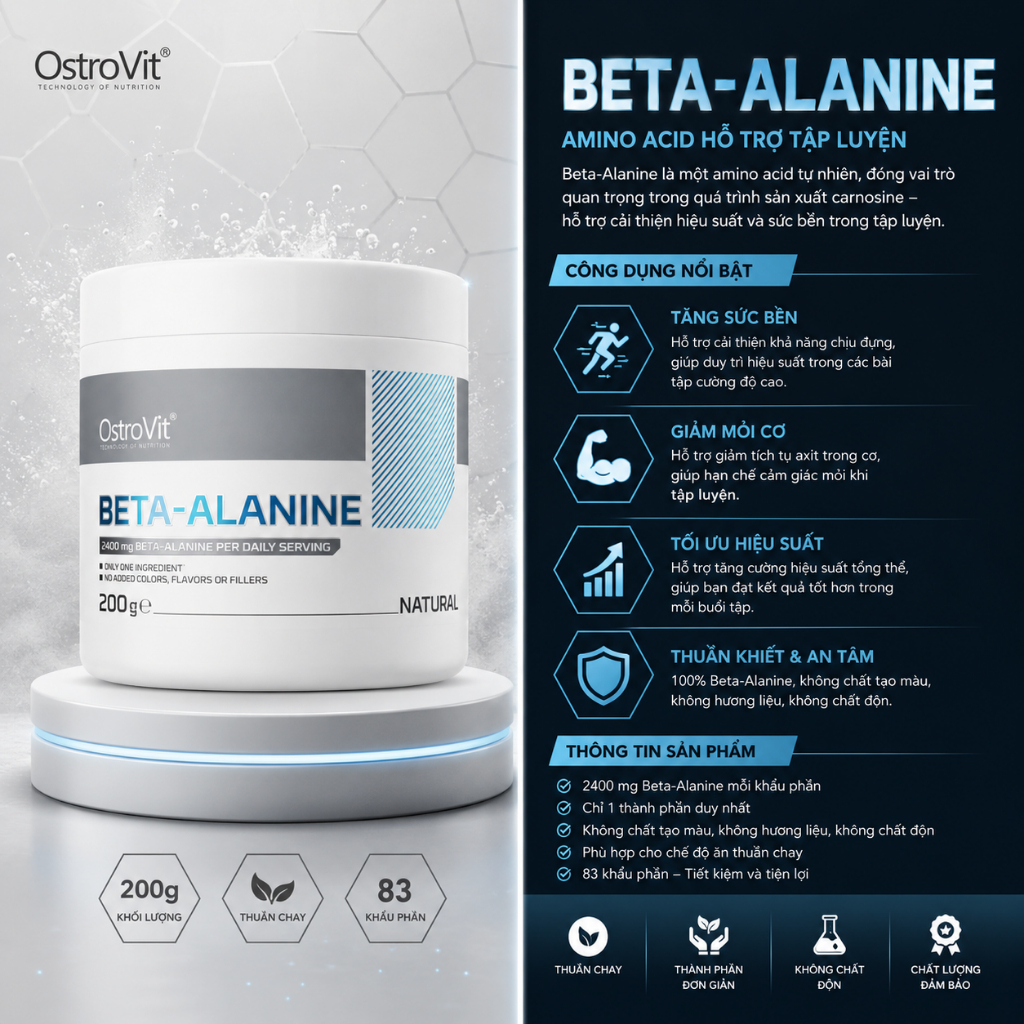 OstroVit Beta-Alanine 200g | Thực Phẩm Bổ Sung Cho Người Vận Động