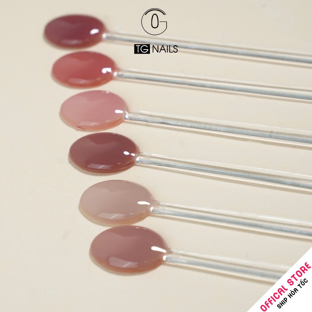 Set sơn gel 6 màu thạch hồng cao cấp thương hiệu TG cọ tròn chai 10g