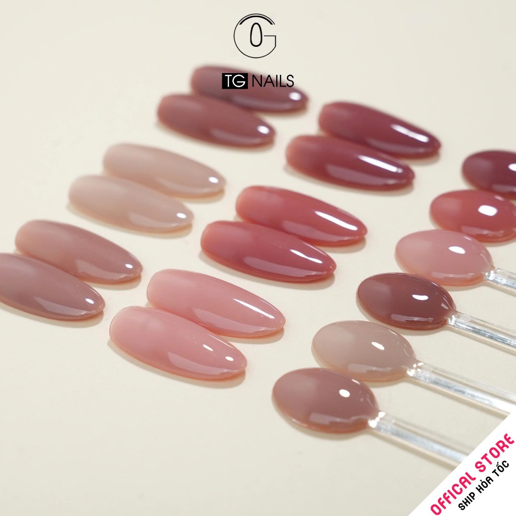 Set sơn gel 6 màu thạch hồng cao cấp thương hiệu TG cọ tròn chai 10g
