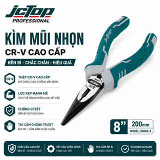Kìm Nhọn Đa Năng JcTop CR-V Cao Cấp 6"/8" – Kẹp Chắc, Chống Trượt, Siêu Bền
