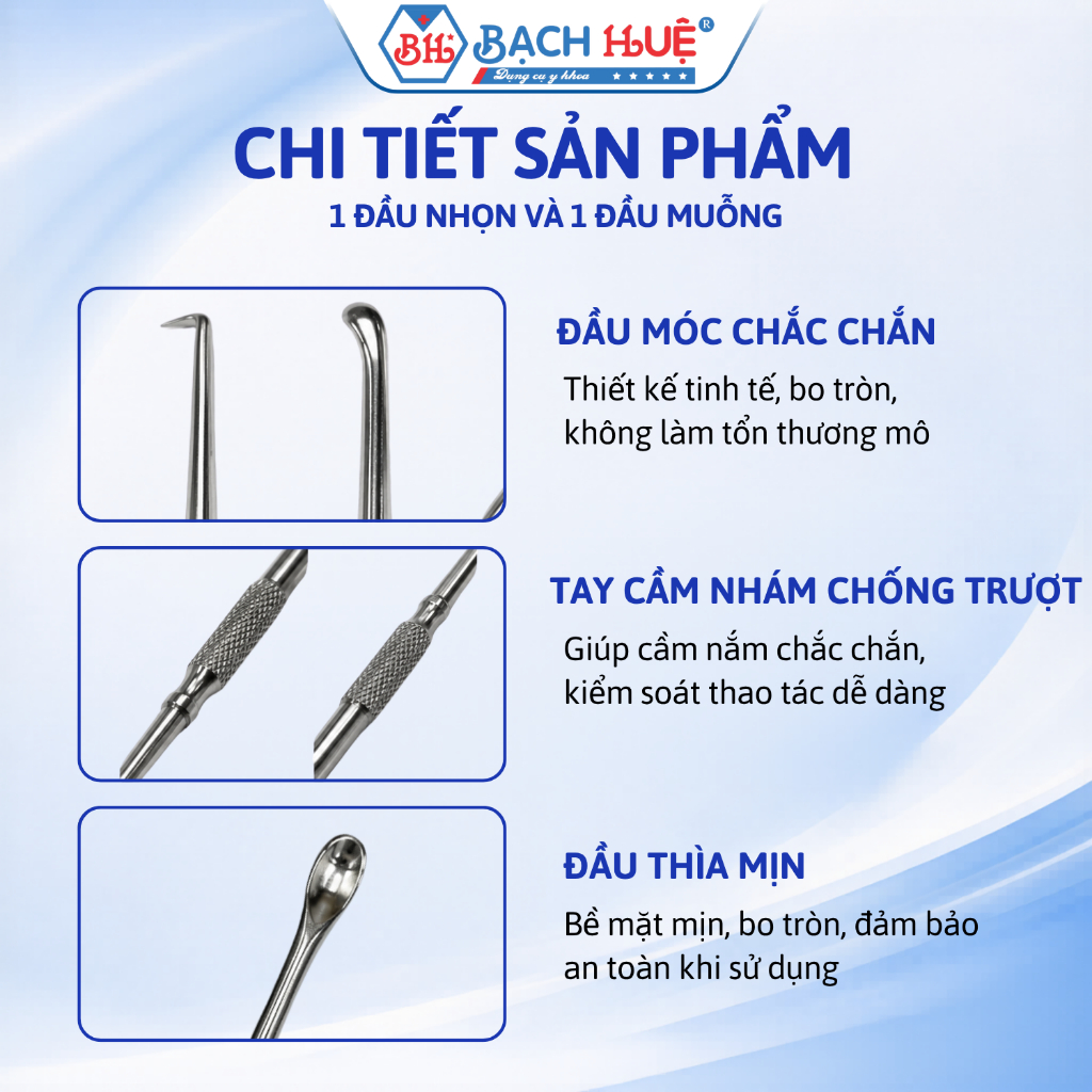Cây Lấy Dị Vật Tai Mũi 2 Đầu Inox Cao Cấp – Dụng Cụ Gắp Dị Vật Y Tế An Toàn, Tiện Lợi Cho Gia Đình