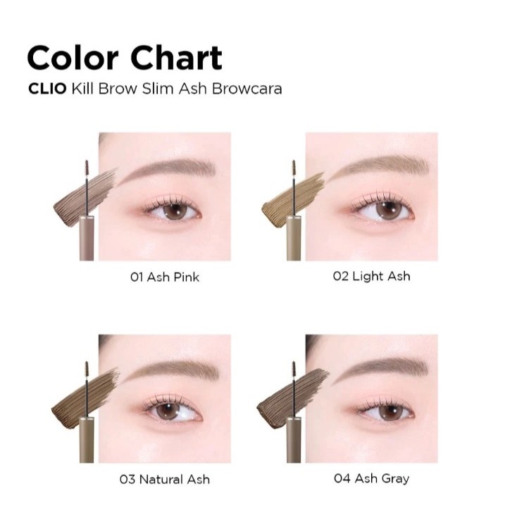 Mascara Lông Mày Clio Kill Brow Slim Ash Browcara - 3g
