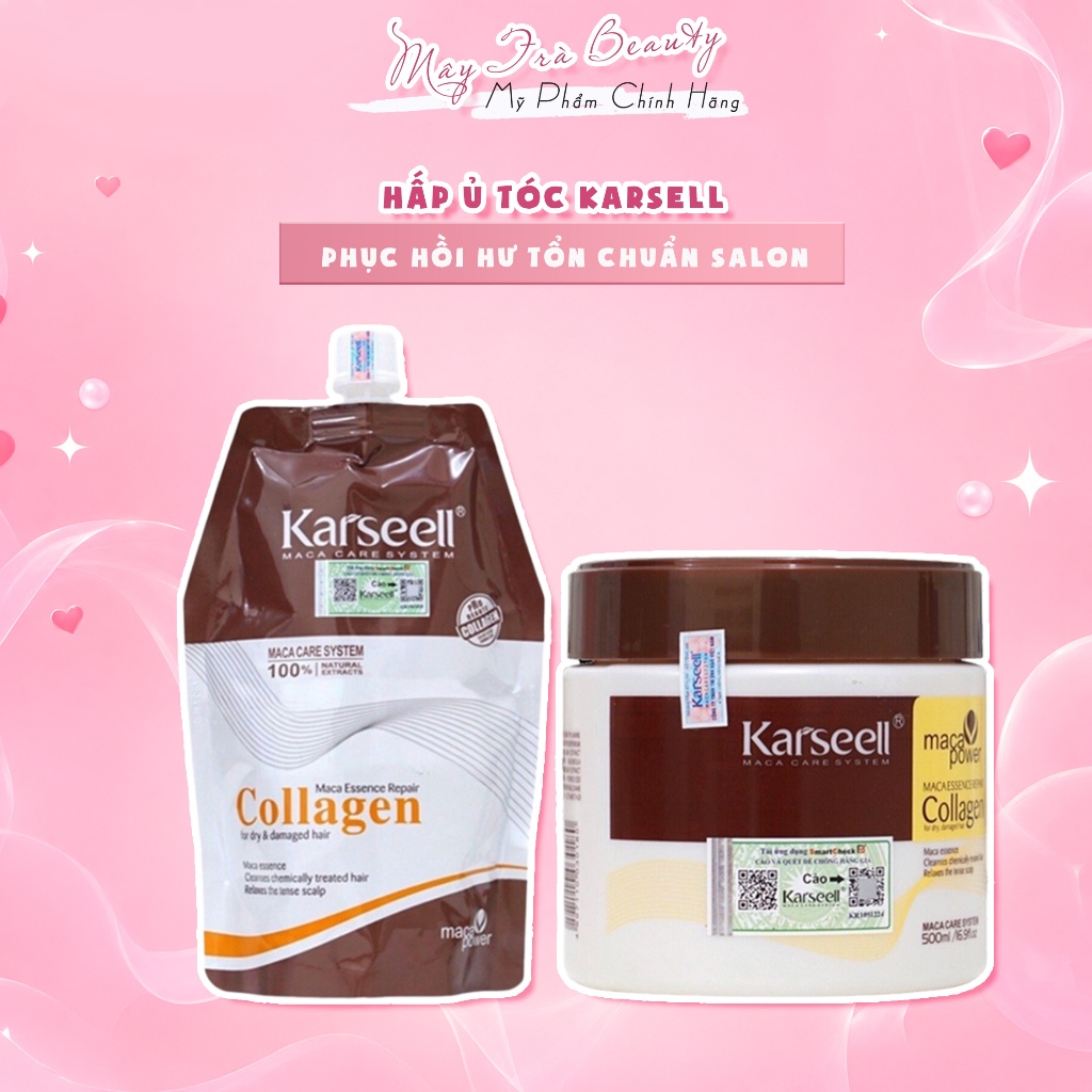 Kem Hấp Tóc, Ủ Tóc Collagen Karseell Phục Hồi Chuyên Sâu, Giúp Tóc Siêu Mềm Mượt 500ml