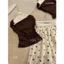 Set dài áo lệch vai thun trơn q baggy hoa
