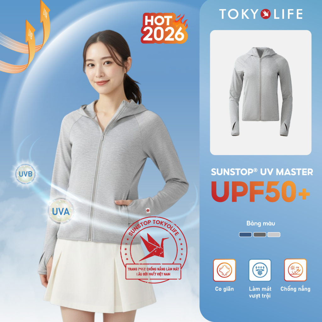Áo khoác chống nắng nữ Sunstop UV Master TOKYOLIFE dáng suông mũ liền khóa trước 40000422