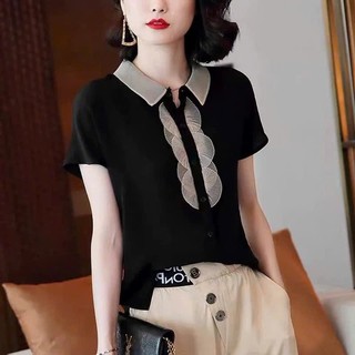 (THANH LÝ LẺ SIZE) Áo Sơ Mi Đen Thiết Kế Cổ Vuông Lịch Sự SM40