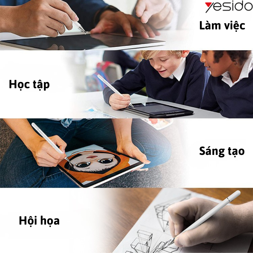 Bút Cảm Ứng Yesido ST04 Không Cần Sạc Dùng Cho Điện Thoại,Máy Tính Bảng, Màn Hình Cảm Ứng Viết Vẽ Học Tập