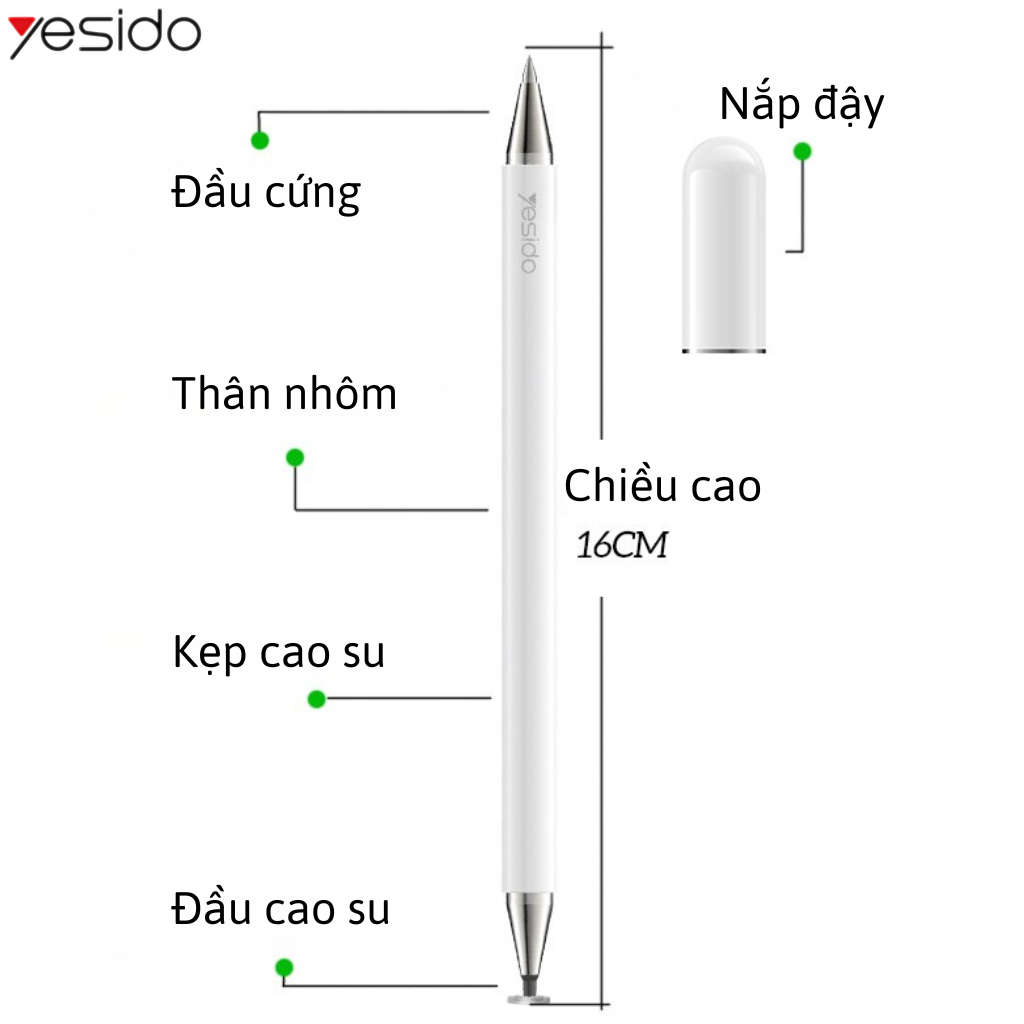 Bút Cảm Ứng Yesido ST04 Không Cần Sạc Dùng Cho Điện Thoại,Máy Tính Bảng, Màn Hình Cảm Ứng Viết Vẽ Học Tập