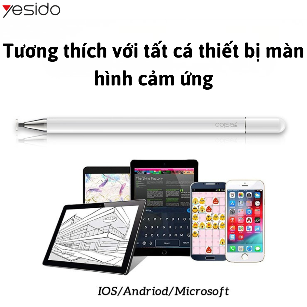 Bút Cảm Ứng Yesido ST04 Không Cần Sạc Dùng Cho Điện Thoại,Máy Tính Bảng, Màn Hình Cảm Ứng Viết Vẽ Học Tập