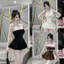 Set Cúp MC Đan Dây Nơ Hot Váy Xếp Ly Xoè Cực Phẩm