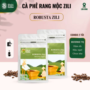 Cà Phê Nguyên Chất Rang mộc Robusta Zili - Đắng đầm, Hậu ngọt [250g x 2 túi]