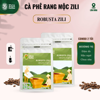 [COMBO 2 Túi] Cà Phê Nguyên Chất Rang mộc Robusta Zili - Đắng đầm, Hậu ngọt [250g x 2 túi]