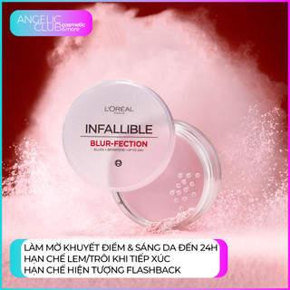 Loreal Paris Infallible Blur-Fection Setting Powder, Phấn Phủ Bột Kiềm Dầu, Làm Mịn Da.