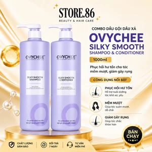 Dầu Gội Dầu Xả Suôn Mượt OVYCHEE Silky Smooth 1000ml-Phục Hồi Hư Tổn Cho Tóc Mềm Mượt, Giảm Gãy Rụng