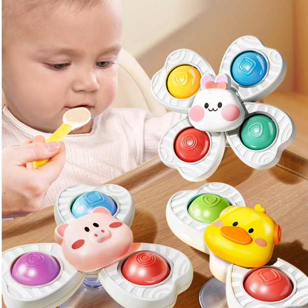 Đồ Chơi Con Quay Spinner Vui Nhộn Cho Bé Bé Xoay Đồ Chơi Bàn Động Vật Combo 3 Món Cốc Hít Dính Tường-Đồ Chơi PUKAPI