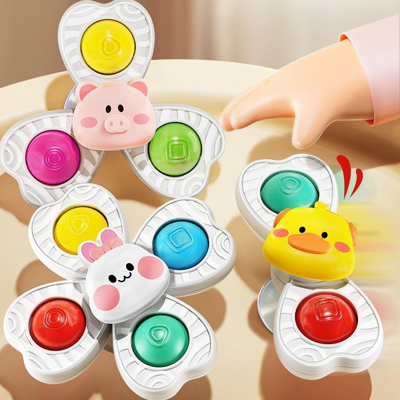Đồ Chơi Con Quay Spinner Vui Nhộn Cho Bé Bé Xoay Đồ Chơi Bàn Động Vật Combo 3 Món Cốc Hít Dính Tường-Đồ Chơi PUKAPI