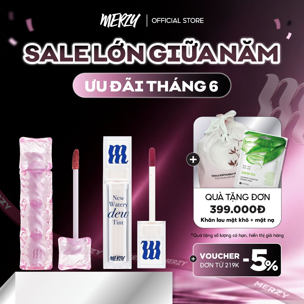 COMBO 2 son New Dew The Watery Dew Tint 4g + Merzy Water Fit Blur Tint ...