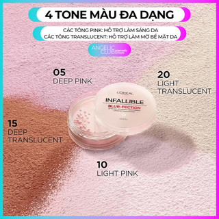 Loreal Paris Infallible Blur-Fection Setting Powder, Phấn Phủ Bột Kiềm Dầu, Làm Mịn Da.