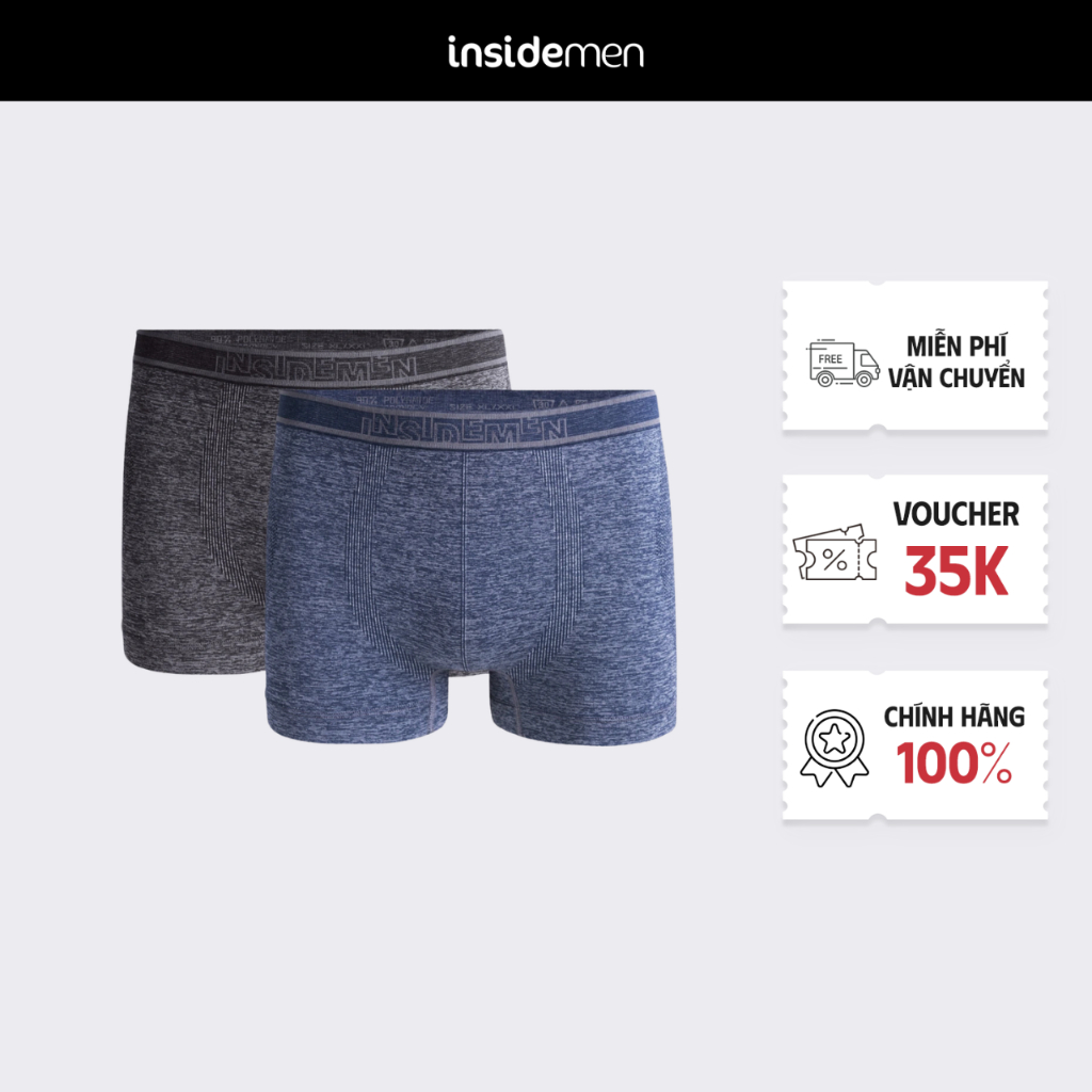 Quần Lót Nam Boxer Insidemen Co Giãn Thoải Mái, Chất Liệu Cao Cấp Thoáng Khí IBX065