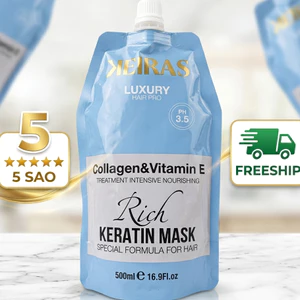 Kem Ủ Tóc Phục Hồi Keiras Luxury Rich Keratin 500ml - Kem Hấp Tóc Collagen & Vitamin E Chính Hãng