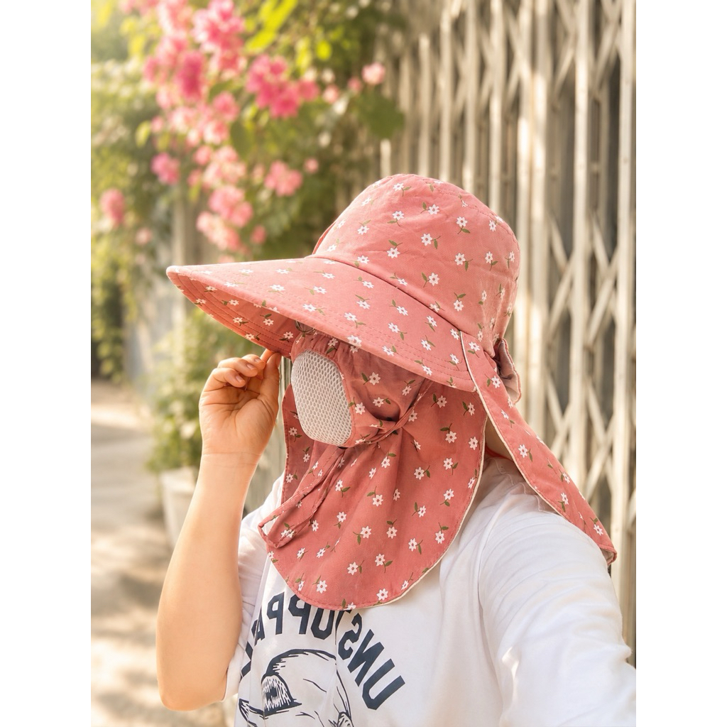 Nón Mũ Chống Nắng Vành To Thông Hơi Vải Đũi Mát Dễ Thở