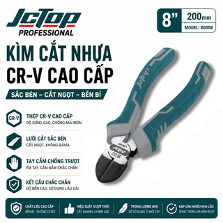 Kìm cắt chéo JcTop thép CR-V tay cầm TPR chống trượt 6"/8"ing