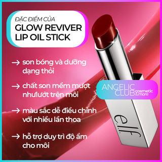 Son bóng ELF, elf Glow Reviver Slip Stick Tinted Lip Oil, Son Bóng Dạng Thỏi Có Màu, Dưỡng Ẩm Môi.