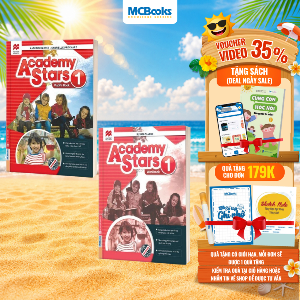 Sách - Academy Stars 1 Pupil’s Book + Workbook - Sách học tiếng Anh cho trẻ chuẩn Cambridge