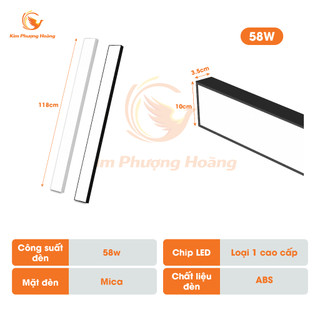 Đèn Thả Trần LED 48W 58W Ánh Sáng Trắng 6500K - Đèn Thả Văn Phòng, Bàn Họp, Nhà Phố Hiện Đại