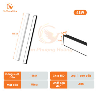 Đèn Thả Trần LED 48W 58W Ánh Sáng Trắng 6500K - Đèn Thả Văn Phòng, Bàn Họp, Nhà Phố Hiện Đại