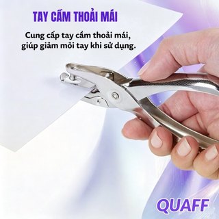 QUAFF kìm đục lỗ cầm tay 3/6mm – Đục 8 tờ 80gsm – Dùng thẻ treo, card, giấy tờ