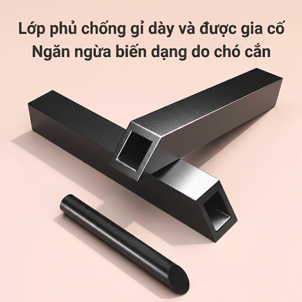 Lồng Chó Nan Ống Mạ Kẽm Chống Ẩm Mùa Mưa Thoáng Khí Có Bánh Xe Tặng Khay