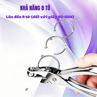 QUAFF kìm đục lỗ cầm tay 3/6mm – Đục 8 tờ 80gsm – Dùng thẻ treo, card, giấy tờ