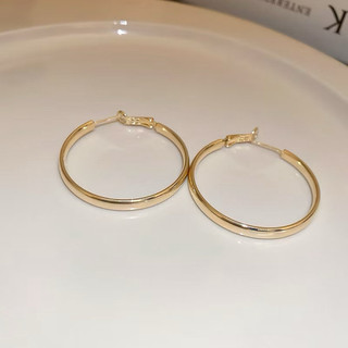Hoa tai tròn đơn giản 4,2cm đường kính sang trọng, dễ đeo