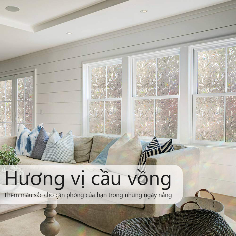 Decal dán kính cửa sổ 3d trang trí , giấy dán kính mờ cửa sổ chống nắng