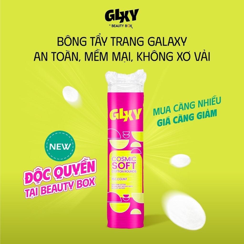 Combo 8 Bông Tẩy Trang GLXY Cosmic Soft Cotton Rounds (150pcs*8)