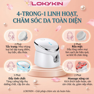 Máy Rửa Mặt 4 trong 1 Lokykin - Tẩy Trang, Làm Sạch Sâu, Đẩy Tinh Chất, Massage Thư Giãn Nâng Cơ Mặt Hiệu Quả