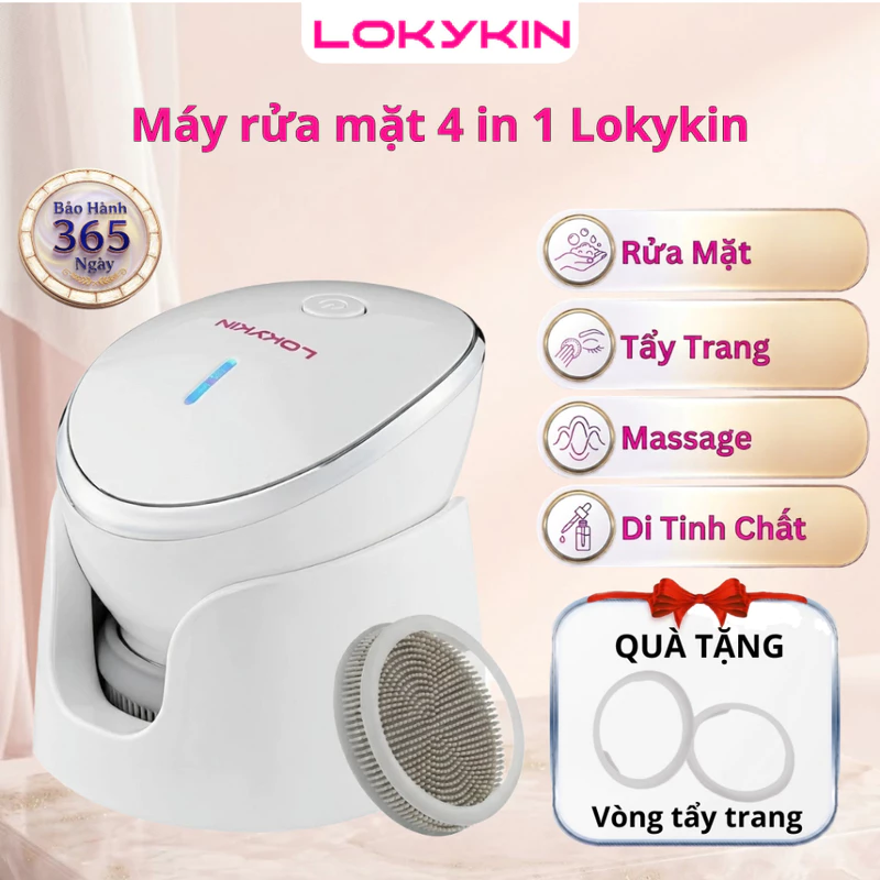 Máy Rửa Mặt Lokykin 4 trong 1 hỗ trợ Tẩy Trang, Nâng Cơ, Đẩy Tinh Chất, Rửa Mặt - Bảo Hành 365 Ngày — ảnh 1