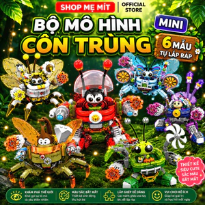Bộ Mô Hình Côn Trùng Mini 6 Mẫu Tự Lắp Ráp, Đồ Chơi Ghép Hình Nhựa ABS, Mô Hình Để Bàn Dễ Thương
