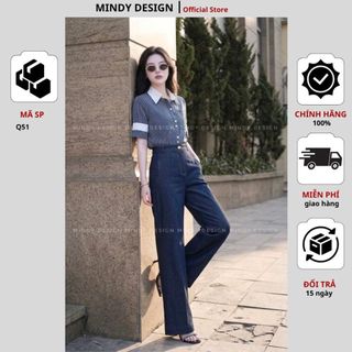 Q51 - Quần Suông Công Sở Nữ Cao Cấp MindyDesign - Quần Tây Ống Suông Cạp Cao Hack Dáng, Chất Vải Đanh Mịn Không