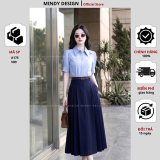 A175 - Sơ mi cổ đức ngắn tay sang trọng - Thiết kế cao cấp Mindy Design