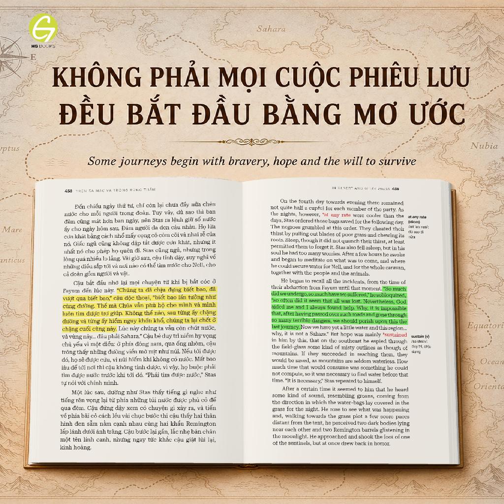 Sách Henryk Sienkiewicz - Trên sa mạc và trong rừng thẳm (song ngữ Anh Việt, kèm file nghe và từ vựng)