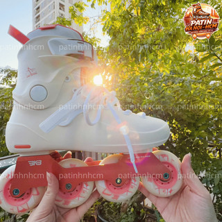Giày patin người lớn Flying Eagle BKB B9 Ranger bánh cao su đặc, càng hợp kim nhôm CNC 2 màu xanh/cam