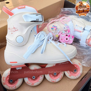 Giày patin người lớn Flying Eagle BKB B9 Ranger bánh cao su đặc, càng hợp kim nhôm CNC 2 màu xanh/cam