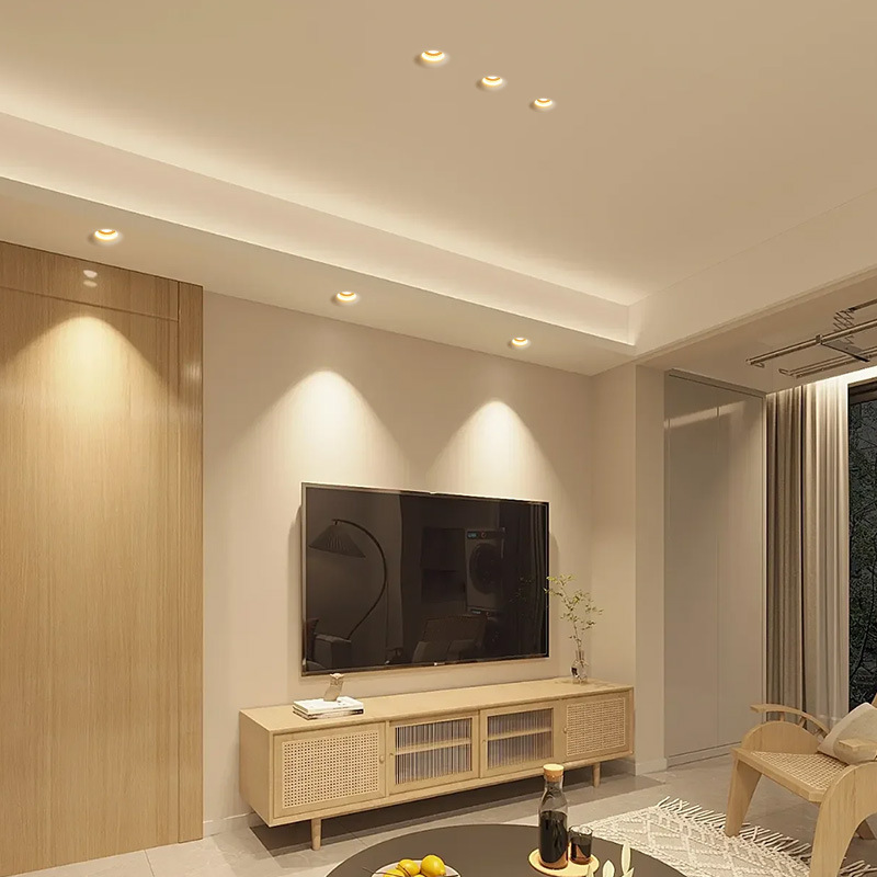 Bộ đèn Âm Trần Chống Chói Mặt Trăng Spotlight (by MD Ledlighting), (công suất:12W), (ánh sáng: 1 màu/3 màu