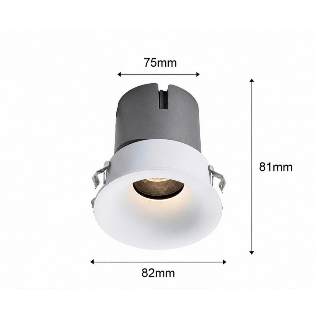 Bộ đèn Âm Trần Chống Chói Mặt Trăng Spotlight (by MD Ledlighting), (công suất:12W), (ánh sáng: 1 màu/3 màu