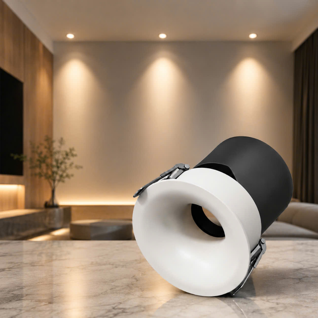 Bộ đèn Âm Trần Chống Chói Mặt Trăng Spotlight (by MD Ledlighting), (công suất:12W), (ánh sáng: 1 màu/3 màu